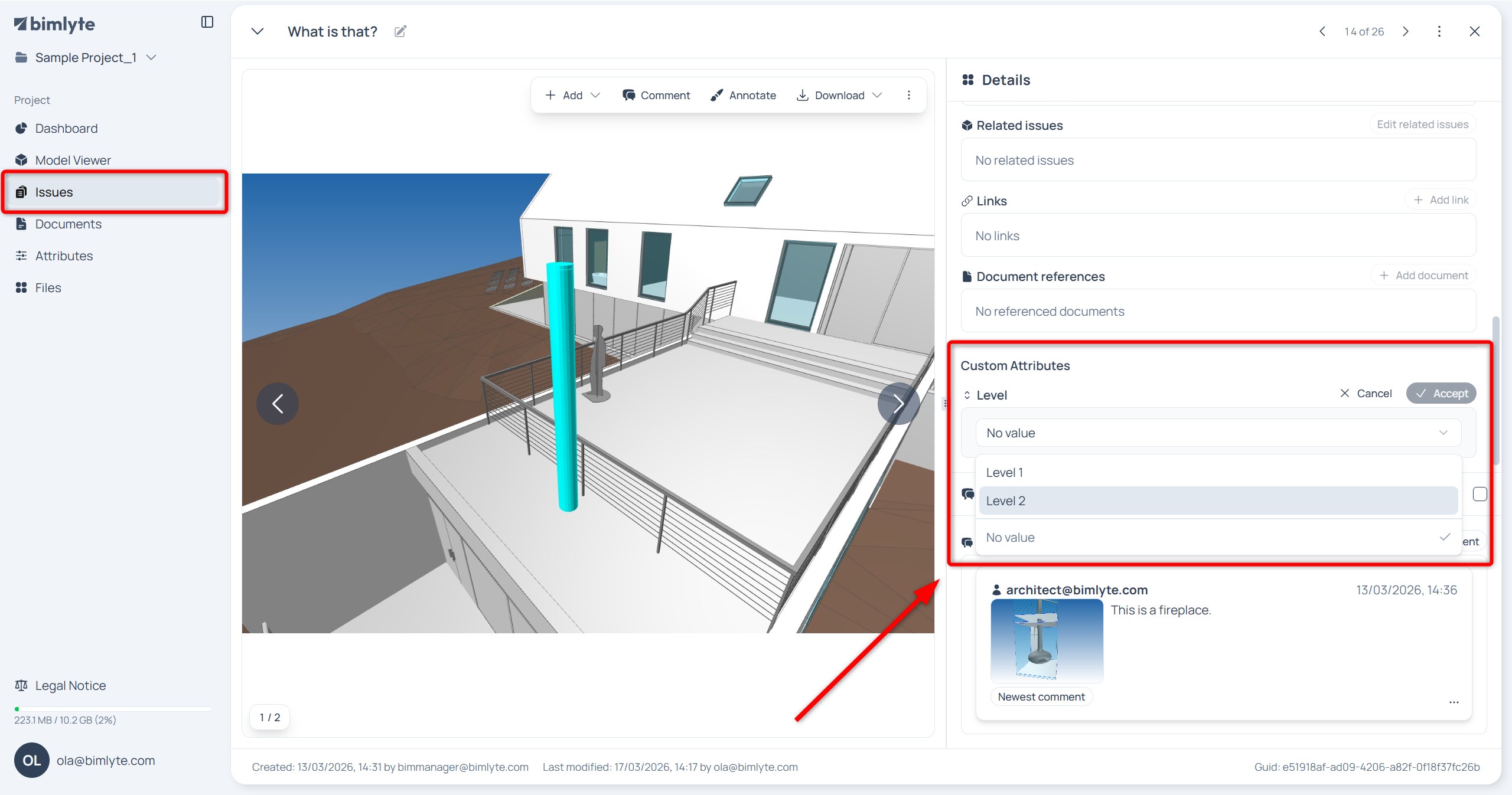 A custom field shown on an issue, ready for a value to be entered or selected